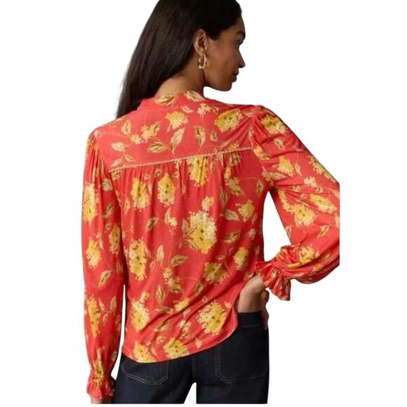 Anthropologie Bl-nk Stephanie Long Sleeve Boho Top NWT $118 - Picture 2 of 10